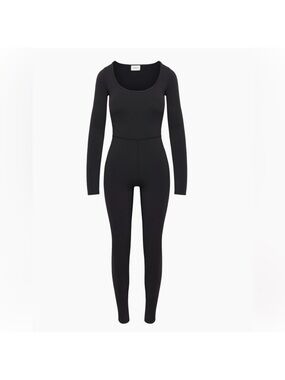 Aritzia Wilfred Women's Black Long-Sleeve Scoop Neck Jumpsuit NWT